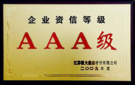 2009 Enterprise Credit Rating Certificate